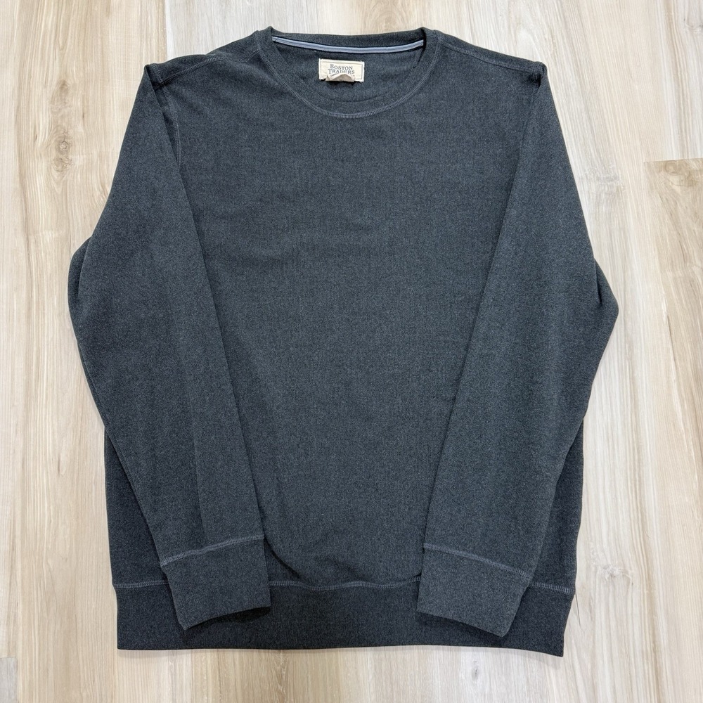 Boston Traders Men's Gray Solid Crewneck  Pullover  Size Medium Soft Stretch